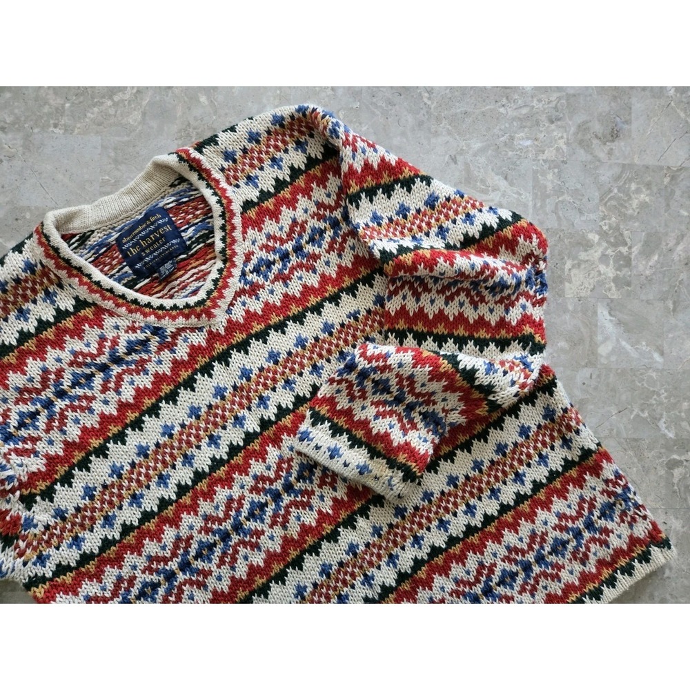 Vintage ABERCROMBIE & FITCH The Harvest Sweater Chunky Knit Ramie Cotton Medium